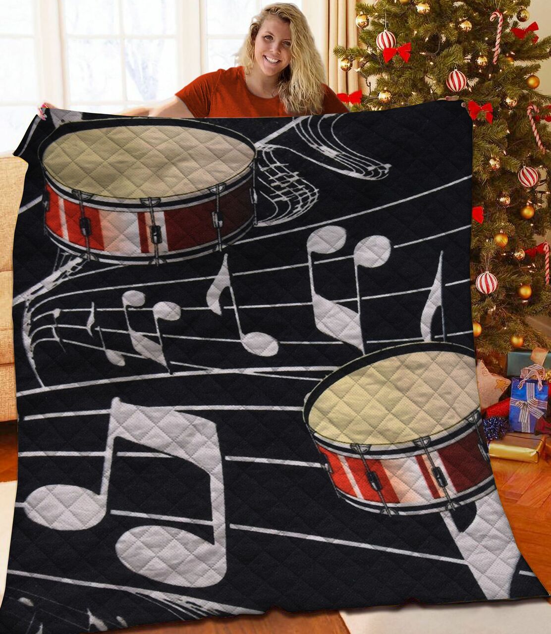 Custom Drum Quilt Bedding Set - Perfect for Home Decoration or Picnics