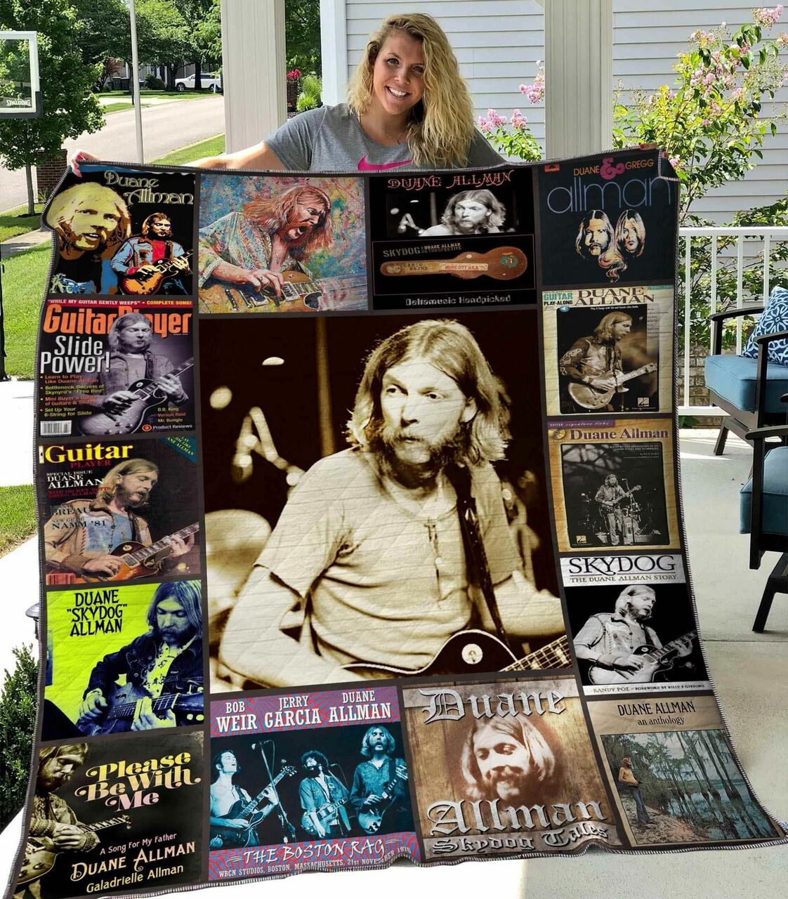 Custom Duane Allman Blanket Quilt Bedding Set - Great for Bedroom Decor and Family Gifts