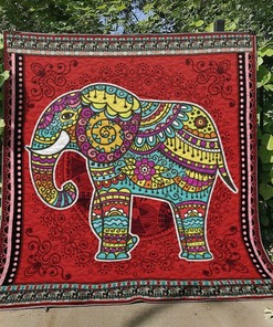 Custom Elephant Quilt Bedding Set Blanket for Picnic and Family Gifts