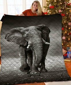 Custom Elephant Quilt Bedding Set for Home Decoration and Family