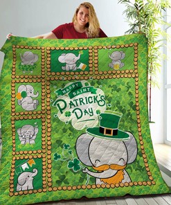 Custom Elephant Quilt Bedding Set with Personalized Name for Family Gifts