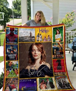 Custom Emma Stone Quilt Blanket Bedding Set for Bedroom Decoration and Family Gifts