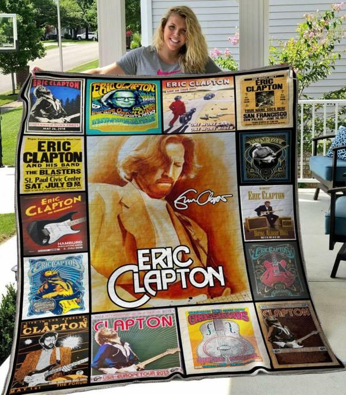 Custom Eric Clapton Blanket Quilt Bedding Set - Great for Bedroom Decor and Family Gifts