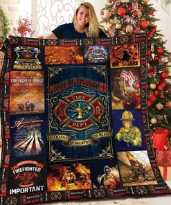 Custom Firefighter Quilt Bedding Set Blanket Perfect for Bedroom Decor and Family Gifts