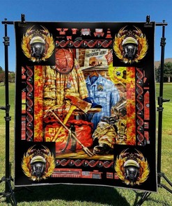 Custom Firefighter Quilt Blanket Bedding Set - Great Gifts for Family and Home Decor
