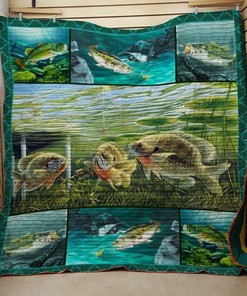 Custom Fishing Quilt Bedding Set for the Bedroom, Personalized Gifts for Family