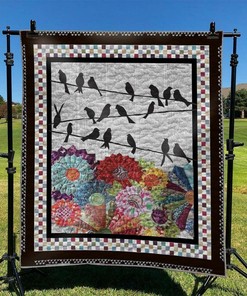 Custom Flowerbird Quilt Blanket Bedding Set for Bedroom Decoration and Family Gifts