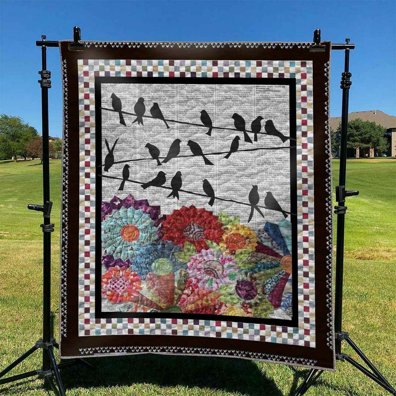 Custom Flowerbird Quilt Blanket Bedding Set for Bedroom Decoration and Family Gifts