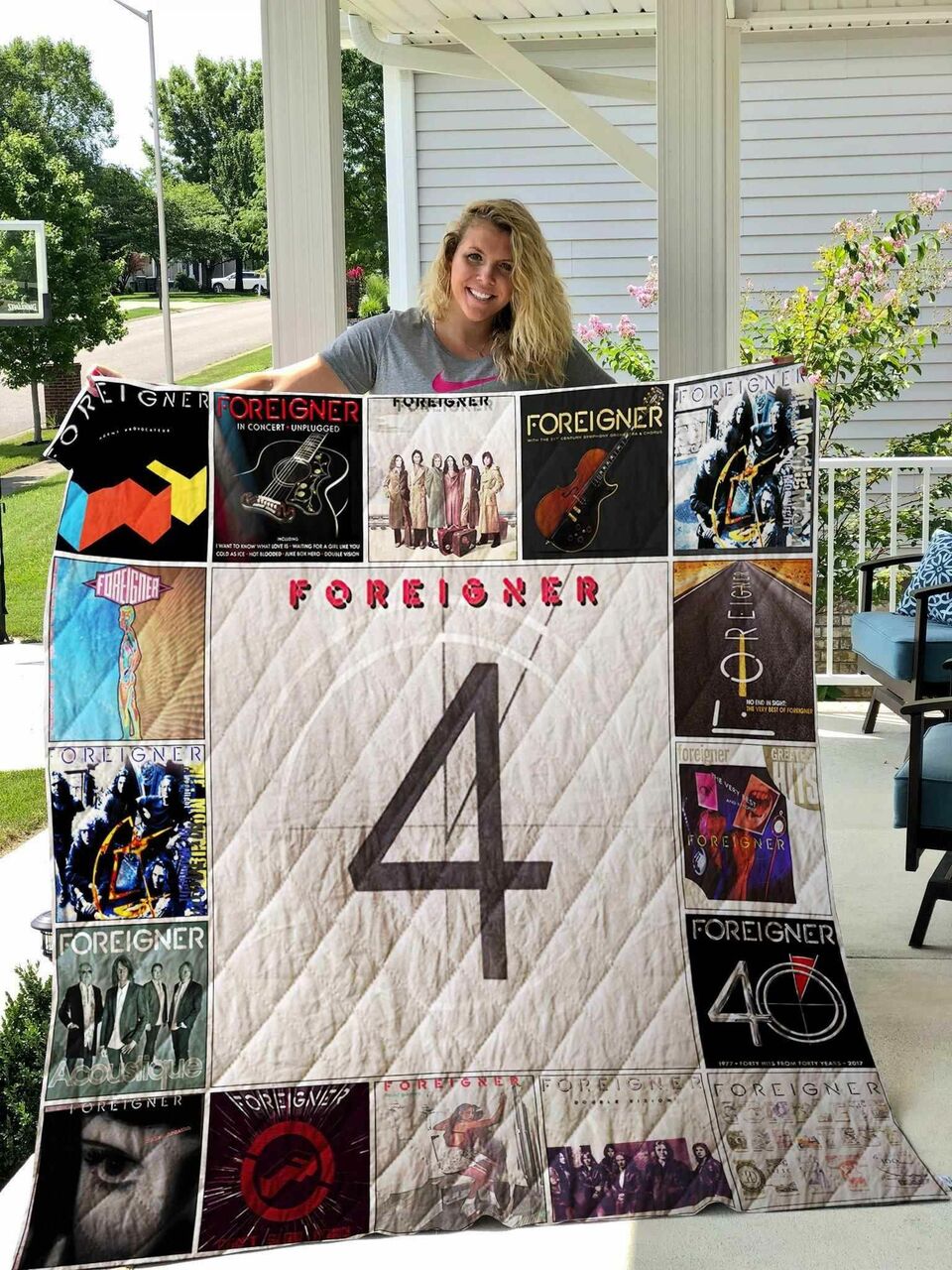 Custom Foreigner Quilt Bedding Set Blanket for Picnic and Family Gifts