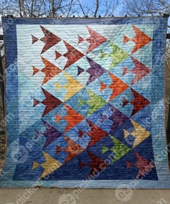 Custom Fun Fisshy Quilt Blanket Bedding Set for Bedroom Decoration and Family Gifts