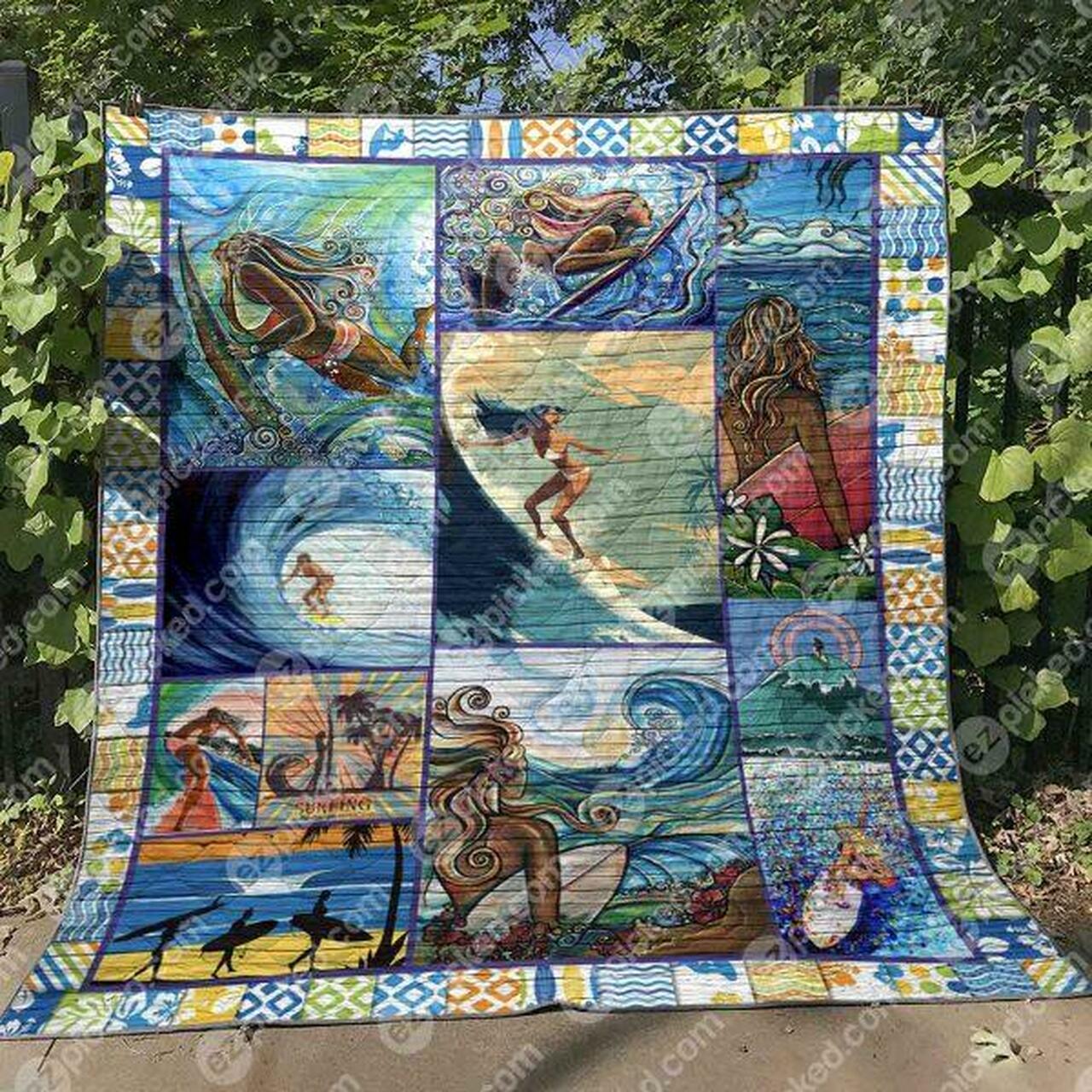 Custom Go Surfing Quilt Blanket Bedding Set for Bedroom Decoration and Gifts for Fans