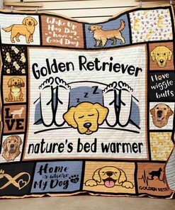 Custom Golden Retriever Bedding Set Quilt Blanket - Perfect for Bedroom Decor and Family Gifts