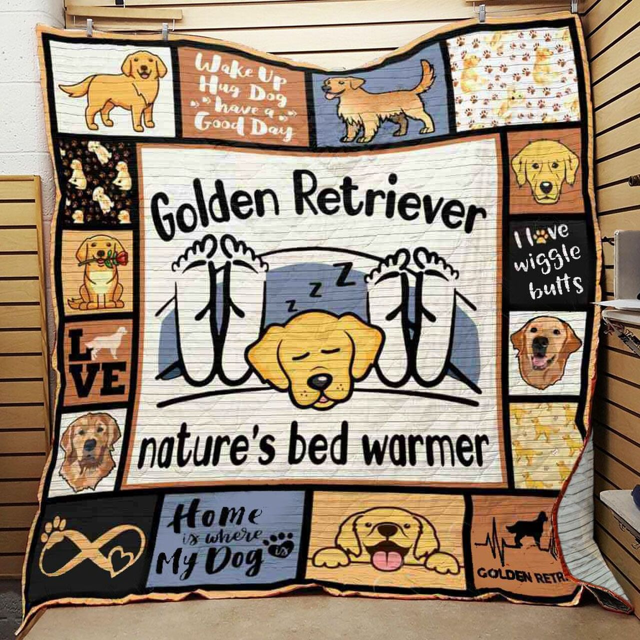 Custom Golden Retriever Bedding Set Quilt Blanket - Perfect for Bedroom Decor and Family Gifts