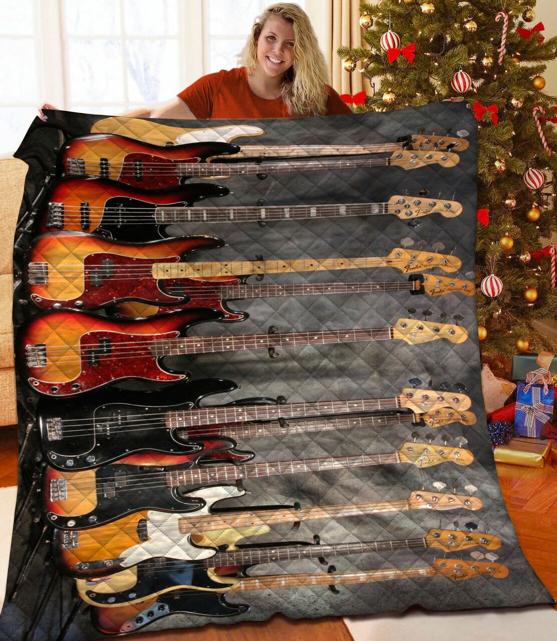 Custom Guitar Bedding Set - Printed with Your Customized Message