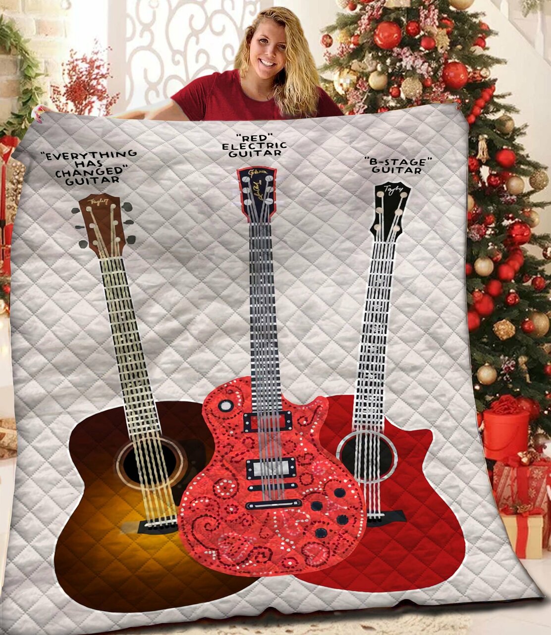 Custom Guitar Bedding Set - Printed with Your Sentimental Message