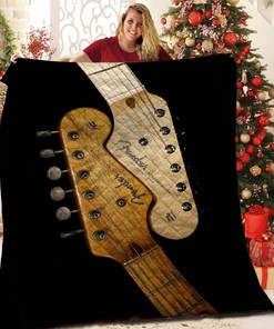 Custom Guitar Quilt Bedding Set with Personalized Name for Family Gifts and Decor