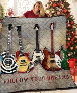 Custom Guitar Theme Bedding Set with Personalized Name for Bedroom Decoration and Gifts