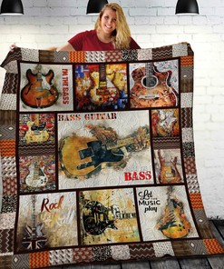 Custom Guitar Theme Bedding Set with Personalized Name for Home and Picnic
