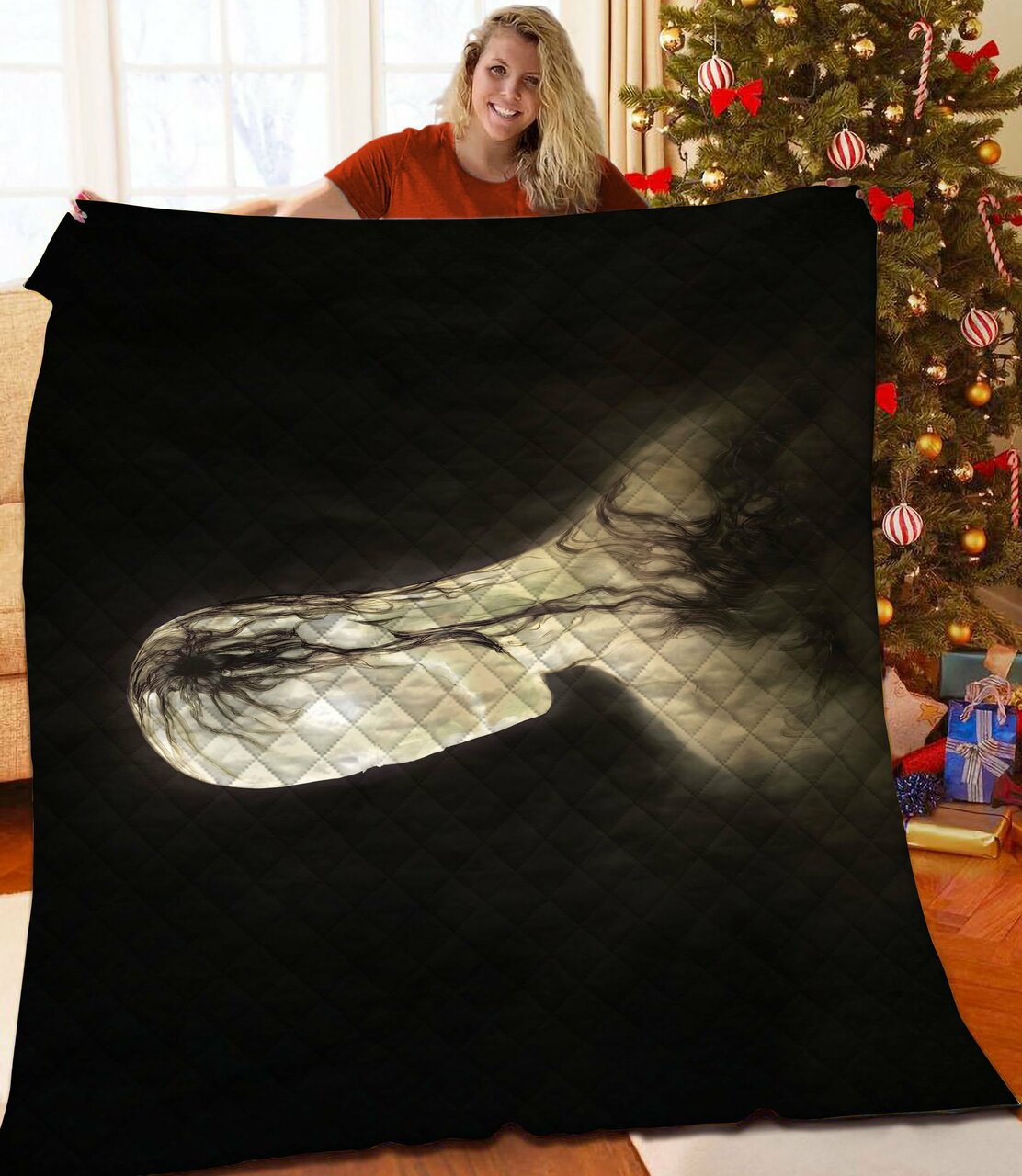 Custom Halloween Quilted Bed Set - Suitable for Home Decoration and Family Gifts