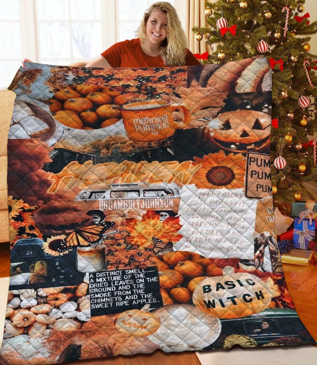 Custom Halloween Quilted Bedding - Perfect for Bedroom Decor and Family Gifts