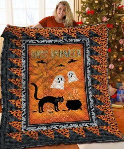 Custom Halloween Quilted Blanket Set - Perfect for Bedroom Decor and Family Gifts