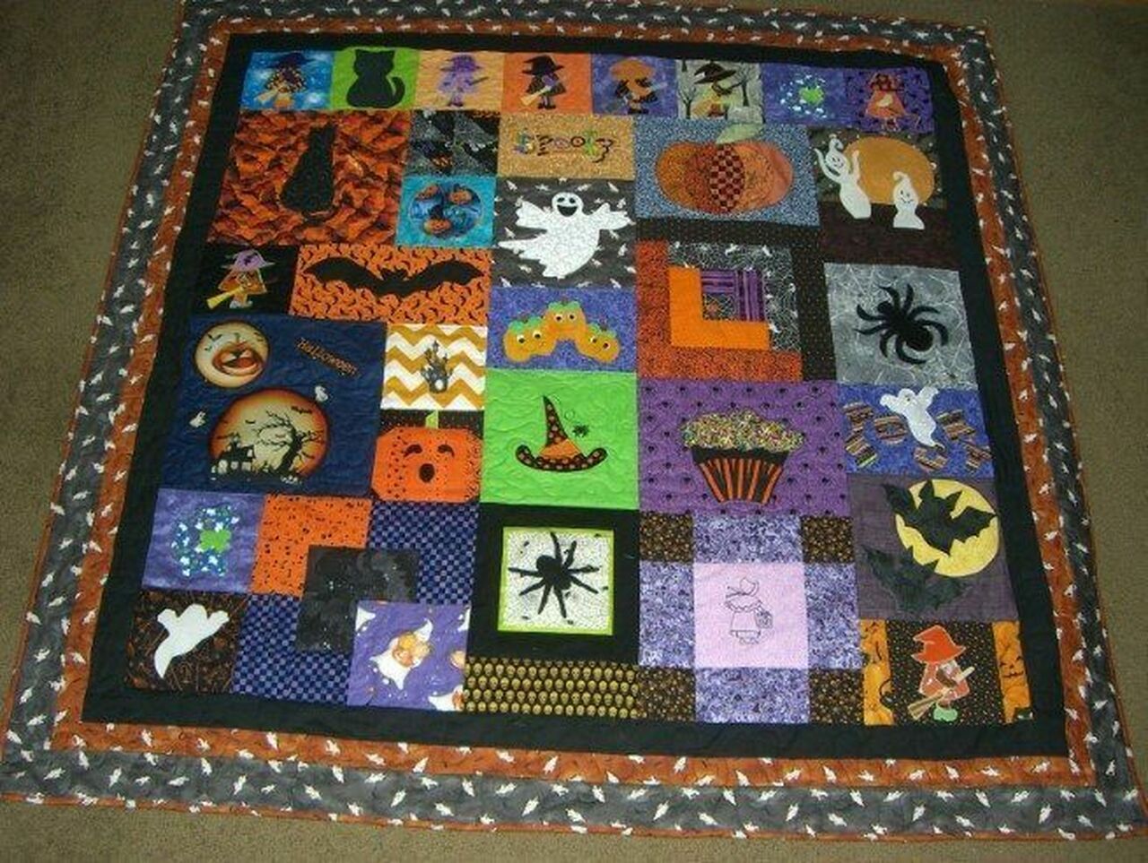 Custom Halloween Spirit Quilt Blanket Bedding Set Great for Bedroom Decor and Family Gifts