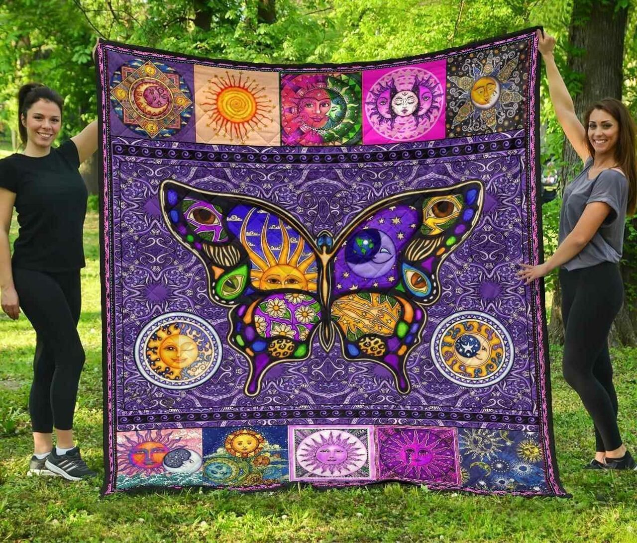 Custom Hippie Premium 3 Blanket Quilt Bedding Set for Home Decoration and Family Gifts