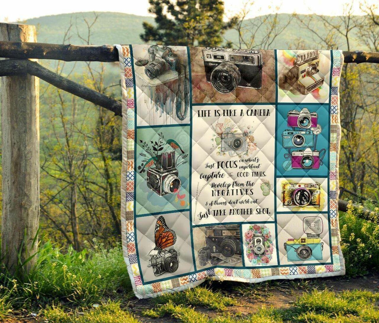 Custom Hippie Rock and Roll Quilt Blanket Bedding Set - Great for Bedroom Decor and Family Gifts