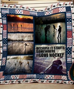 Custom Hockey Quilt Blanket Bedding Set - Ideal for Home Decoration and Family Gifts