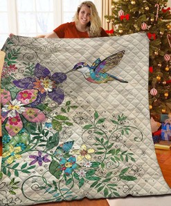 Custom Hummingbird Quilt Bed Set Blanket - Ideal for Bedroom Decor and Family Gifts