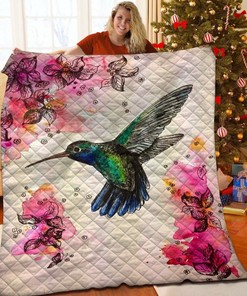 Custom Hummingbird Quilt Bed Set Blanket - Perfect for Bedroom Decor and Family Gifts
