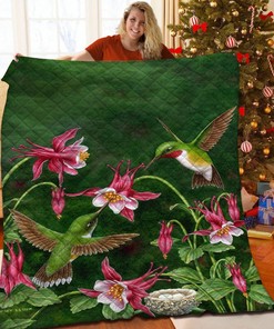 Custom Hummingbird Quilt Bedding Set Blanket - Ideal for Home Decoration and Family Gifts