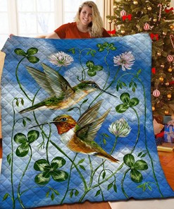 Custom Hummingbird Quilt Blanket Bed Set - Great for Home Decoration and Family Gifts
