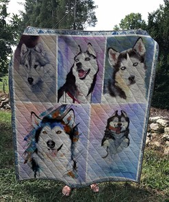 Custom Husky Dog 3 Quilt Bed Set Blanket - Perfect for Bedroom Decor and Family Gifts