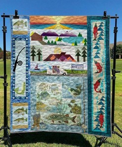 Custom Made Fishing Quilt Bedding Set for the Bedroom, Perfect Personalized Gift