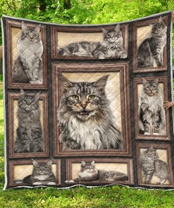 Custom Maine Coon Cat Quilt Bedding Set Great for Bedroom Decor and Family Gifts
