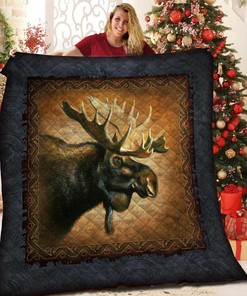 Custom Moose Quilt Bedding Set for Bedroom Decor and Family Gifts, Great for Home Decoration and Picnic