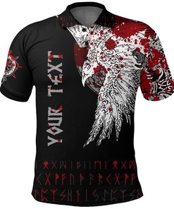 Custom Mystical Raven Tattoo Blood Viking Polo Shirt
