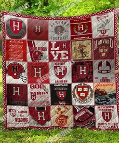 Custom Ncaa Harvard Crimson Quilt Bedding Set Blanket - Great for Bedroom Decoration & Family Gifts