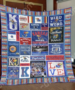 Custom Ncaa Kansas Jayhawks Quilt Bedding Set Blanket - Great for Bedroom Decoration & Family Gifts
