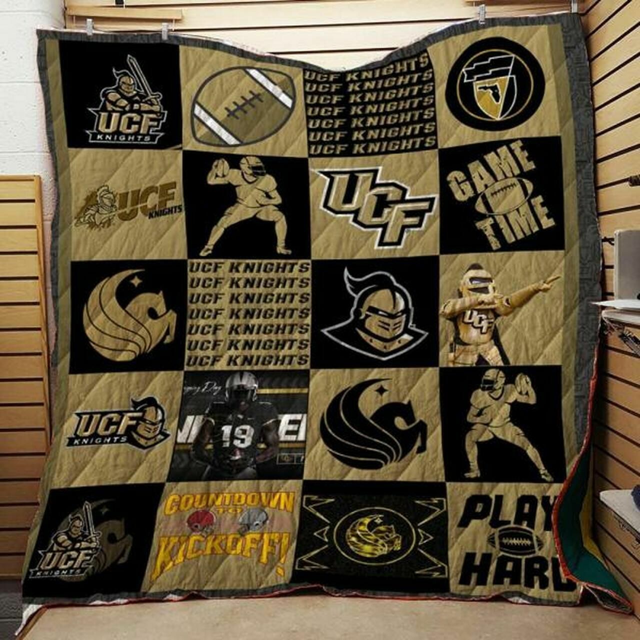 Custom Ncaa Ucf Knights Quilt Bedding Set Blanket for Personalized Home Decor and Family Gifts