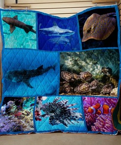 Custom Ocean Style Quilt Blanket Bedding Set - Ideal for Home Decoration and Family Gifts