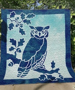 Custom Owl Quilt Blanket Set with Name or Quote, Ideal for Home Decoration and Picnic
