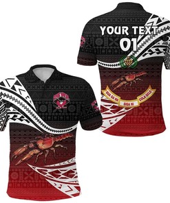 (Custom Personalised) Rewa Rugby Union Fiji Polo Shirt Unique Version - Red, Custom Text And Number