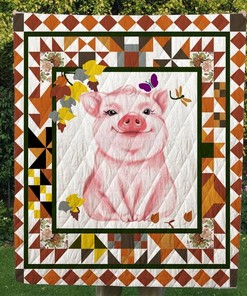 Custom Pig Quilt Bedding Set - Great for Bedroom Decor and Family Gifts