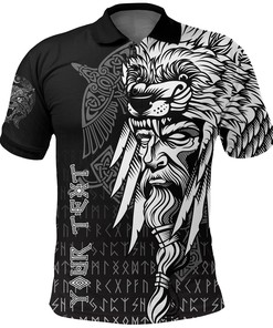 (Custom) Polo Shirts Odin Raven and Fenrir on Hand