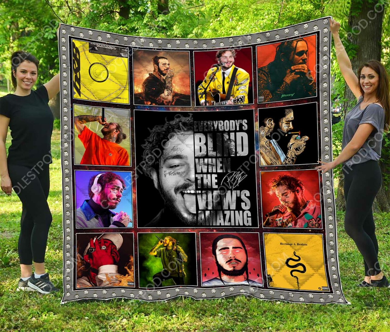 Custom Post Malone Quilt Bedding Set - Great for Bedroom Decor and Family Gifts