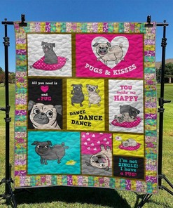Custom Pug Quilt Bedding Set - Idea for Bedroom Decor and Family Gifts