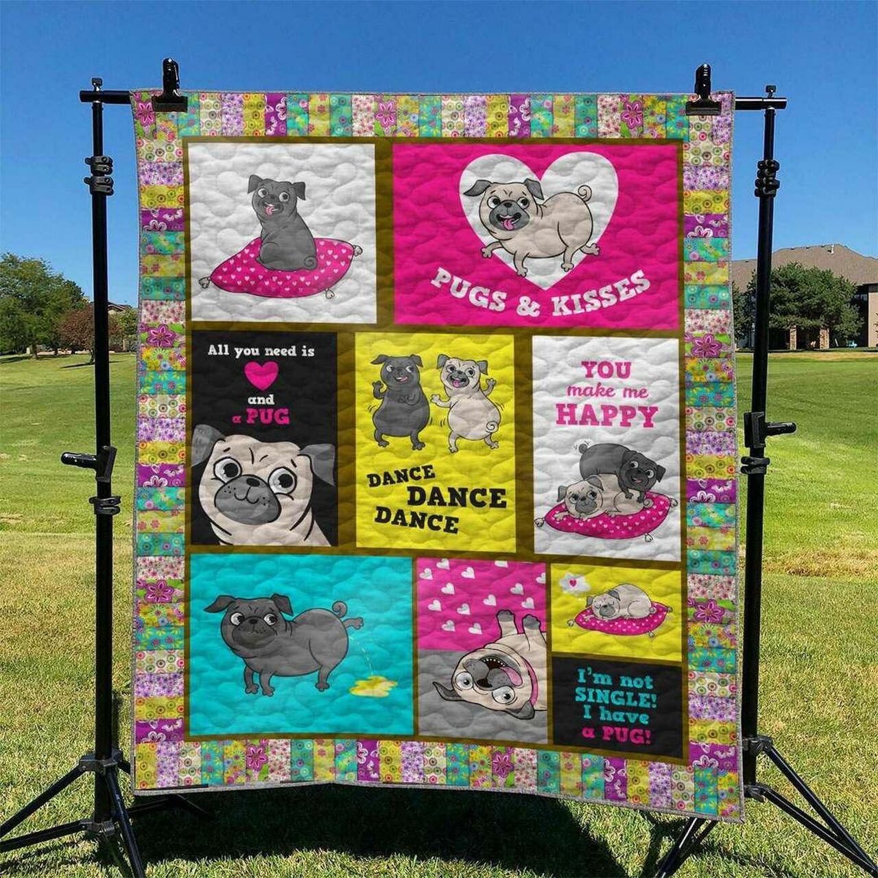 Custom Pug Quilt Bedding Set - Idea for Bedroom Decor and Family Gifts