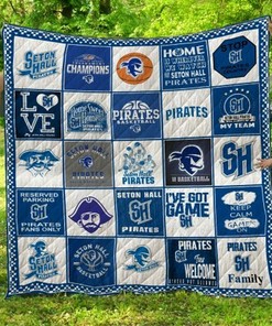 Custom Seton Hall Pirates Quilt Blanket Bedding Set - Great for Bedroom Decoration and Gifts for Fans